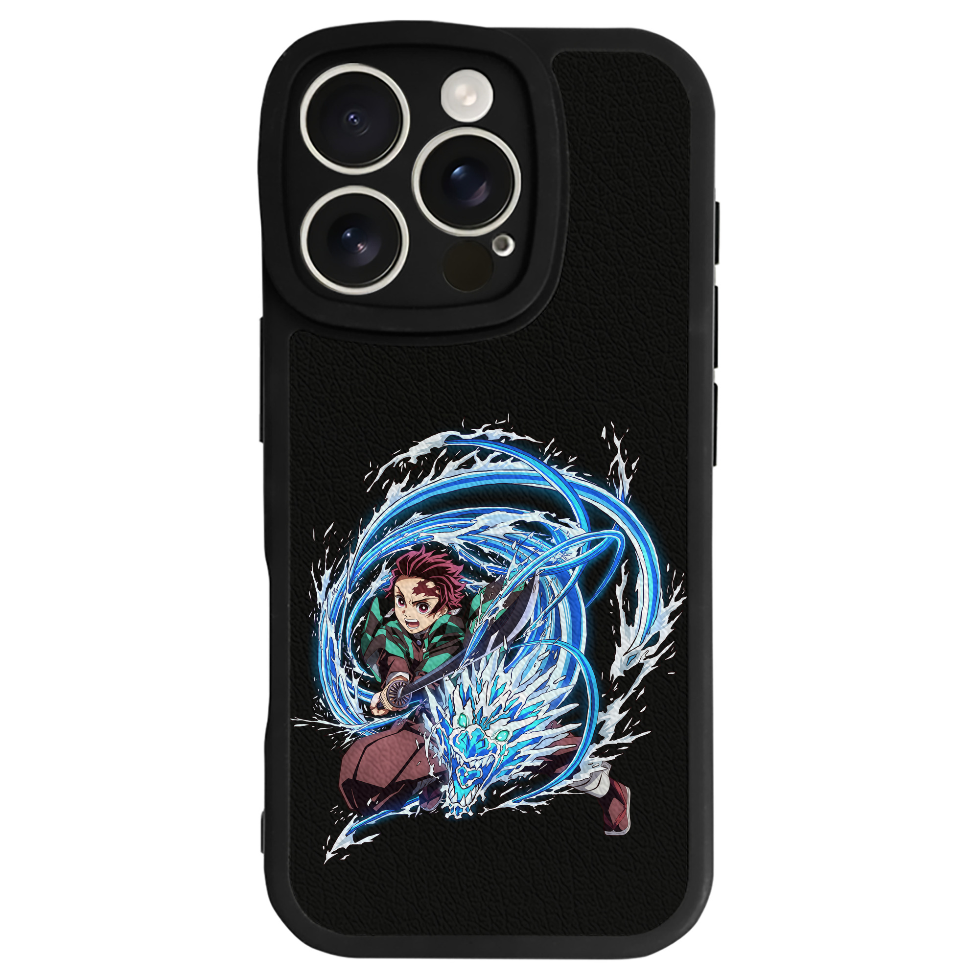 （画像用） 鬼滅の刃 竈門 炭治郎／かまど たんじろう Kamado Tanjirou 【iPhone 16シリーズ対応】シリコンスマホケース（レザー調） 材質：シリコン